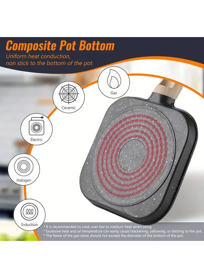 4 Cups Non Stick Frying Pan Heavy Duty Aluminum Induction Compatible Breakfast Cookware - Image 5